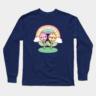 Cute Flower Buds Best Buds Best Friends Pun Long Sleeve T-Shirt